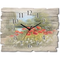 Artland Wanduhr "Mohnwiese" wahlweise mit Quarz- oder Funkuhrwerk, lautlos ohne Tickgeräusche von Artland
