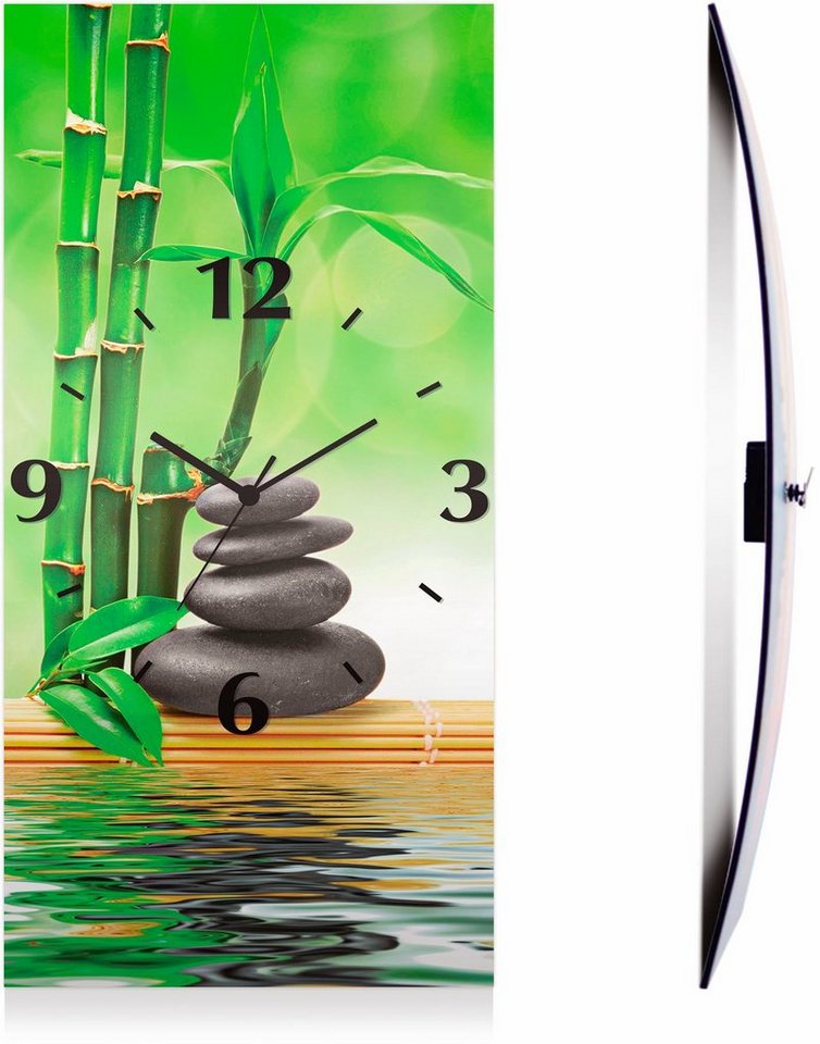 Artland Wanduhr Spa Konzept Zen Basaltsteine (3D Optik gebogen, mit Quarz- oder Funkuhrwerk, versch. Größen) von Artland