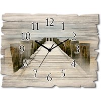 Artland Wanduhr "Steg ins Watt" wahlweise mit Quarz- oder Funkuhrwerk, lautlos ohne Tickgeräusche von Artland