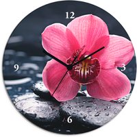 Artland Wanduhr "Stillleben mit Kiesel und einer Orchidee" von Artland