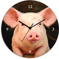 Artland Wanduhr "Vorwitziges Schwein", wahlweise mit Quarz- oder Funkuhrwerk, lautlos ohne Tickgeräusche von Artland