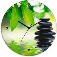 Artland Wanduhr "Zen Steinpyramide auf Wasseroberfläche" wahlweise mit Quarz- oder Funkuhrwerk, lautlos ohne Tickgeräusche von Artland