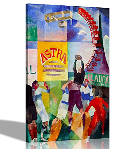 Artley Prints - Cardiff Team Poster von Robert Delaunay Leinwand Wandkunst Drucke l Zuhause, Wohnzimmer, Schlafzimmer Dekor l Abstrakte Bilder Dekoration Groß 76 x 50 cm (30 x 20 Zoll) von Artley Prints