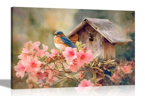 Artley Prints Kunstdruck auf Leinwand, Motiv: Blauer Vogel auf Vogelhaus, Aquarell, für Wohnzimmer, Dekoration, Heimbüro, Bilder zum Aufhängen, 40 x 30 cm, A3 Artley Prints Kunstdruck auf Leinwand, Motiv: Blauer Vogel auf Vogelhaus, Aquarell, für Wohnzimmer, Dekoration, Heimbüro, Bilder zum Aufhängen, 40 x 30 cm, A3 von Artley Prints