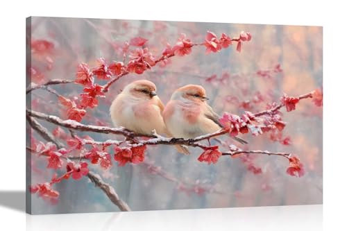 Artley Prints Kunstdruck auf Leinwand, Motiv: Winterschnee, junge Vögel auf einem Ast, für Wohnzimmer, Wintergarten, Flur, Heimbüro, 40 x 30 cm, A3 Artley Prints Kunstdruck auf Leinwand, Motiv: Winterschnee, junge Vögel auf einem Ast, für Wohnzimmer, Wintergarten, Flur, Heimbüro, 40 x 30 cm, A3 von Artley Prints