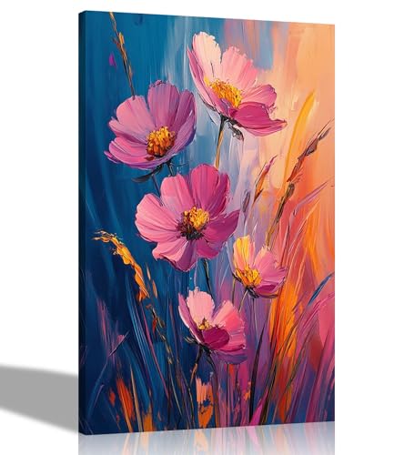 Artley Prints Kunstdruck auf Leinwand, abstrakte blühende Blumen, botanische Drucke für Büro, Zuhause, Flur, fertig zum Aufhängen, groß, 86 x 61 cm, A1 von Artley Prints