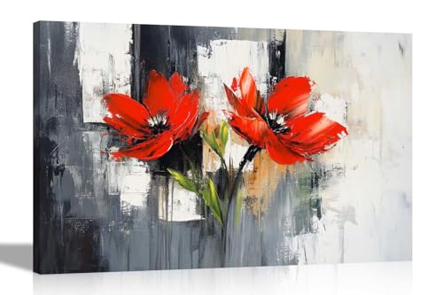 Artley Prints Leinwandbild, abstrakt, rustikal, rote Blume, gerahmt, zeitgenössischer Druck, perfekt für Blumenliebhaber, 51 x 35 cm Artley Prints Leinwandbild, abstrakt, rustikal, rote Blume, gerahmt, zeitgenössischer Druck, perfekt für Blumenliebhaber, 51 x 35 cm von Artley Prints