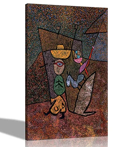 Artley Prints - The Traveling Circus by Paul Klee Leinwand-Kunstdrucke l Heim, Wohnzimmer, Schlafzimmer Dekor l Expressionismus Bilder Dekoration 30 x 20 cm (12 x 8 Zoll) A4 von Artley Prints