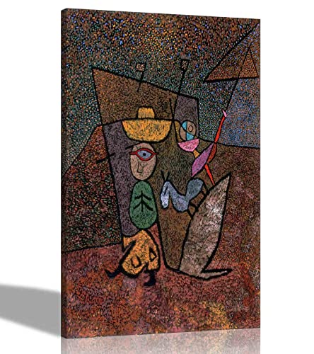 Artley Prints - The Traveling Circus by Paul Klee Leinwand-Kunstdrucke l Zuhause, Wohnzimmer, Schlafzimmer Dekor l Expressionismus Bilder Dekoration Extra groß 101 x 76 cm (40 x 30 Zoll) von Artley Prints