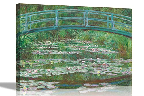 Claude Monet Kunstdruck auf Leinwand, gerahmt, Bürofotos, zum Aufhängen, Wohnzimmer, Wintergarten, Portrait, groß, 76 x 50 cm von Artley Prints