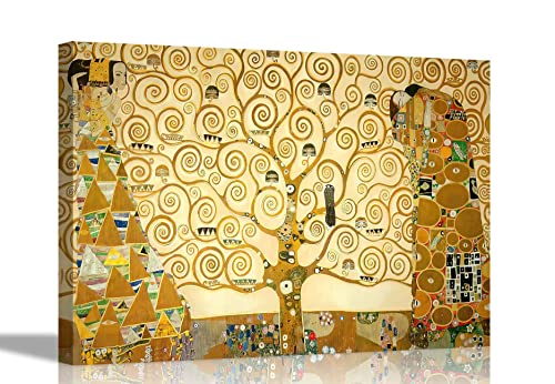 Der Baum des Lebens von Gustav Klimt Abstrakte Leinwanddrucke Wandkunst Bilder zum Aufhängen 60 x 40 cm, A2 von Artley Prints