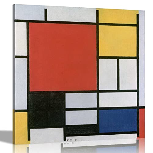 Komposition mit großem rotem Flugzeug von Piet Mondrian, gerahmt, 76 x 76 cm von Artley Prints