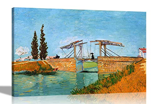 Langlois Bridge at Arles von Vincent Van Gogh Leinwandbild Bilder | Gerahmte Drucke für Wohnzimmer, Schlafzimmer, Büro | abstraktes modernes Landschafts-Kunstwerk 40 x 30 cm (16 x 12 Zoll) A3 von Artley Prints