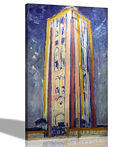 Leuchtturm bei Westkapelle Orange, Rosa, Violett und Blau von Piet Mondrian Leinwanddruck zum Aufhängen, 40 x 60 cm von Artley Prints