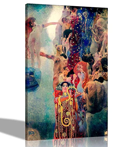 Medicine By Gustav Klimt Leinwanddrucke Wandkunst Hängende Dekor Ölgemälde Reproduktion Gerahmte Bilder 76 x 101 cm von Artley Prints