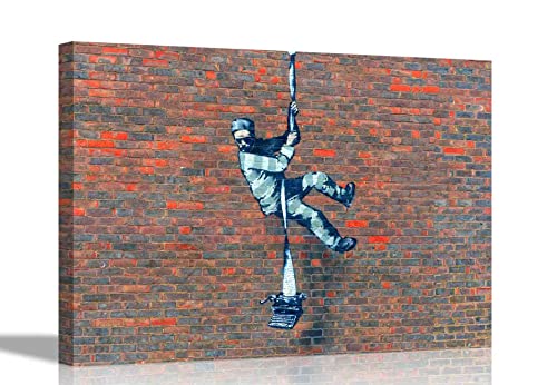 Oscar Wilde Create Escape by Banksy auf gerahmter Leinwanddruck, Wanddekoration, Graffiti-Kunst, 30 x 20 cm, A4 von Artley Prints