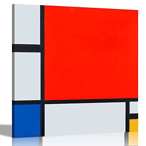 Piet Mondrian Kunstdruck auf Leinwand, Rot, Blau und Gelb, 60 x 60 cm von Artley Prints