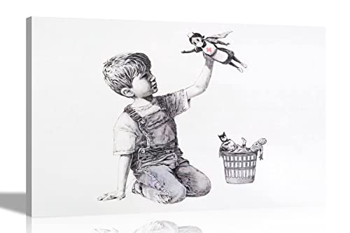 Superheld Krankenschwester von Banksy Leinwanddrucke Graffiti Kunstwerk Bilder für das Wohnzimmer Schlafzimmer Home Office Urban Bilder Straßenkunst 30 x 20 cm A4 von Artley Prints