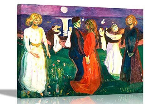 The Dance of Life von Edvard Munch Leinwanddrucke, gespannt und gerahmt, Wandkunst, Poster, Bilder, Kunstwerk für Zuhause, Arbeit, Wohnzimmer, groß, 86 x 61 cm, A1 von Artley Prints