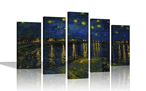 Vincent Van Gogh Kunstdruck auf Leinwand, Motiv Sternennacht über der Rhone, 112 x 61 cm von Artley Prints