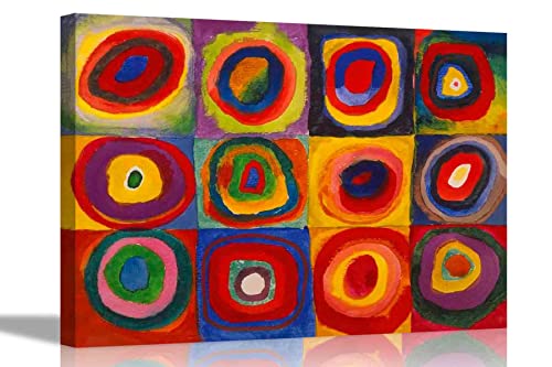 Wassily Kandinsky Farbstudie Quadrate mit konzentrischen Kreisen auf Leinwanddruck, 101 x 76 cm von Artley Prints