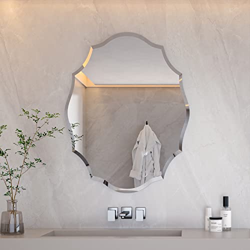 Artloge Wandspiegel Asymmetrisch Glas Silber Spiegel 56×71 cm, Türspiegel Moderne Form Dekorative Asymmetrischer Spiegel für Wohnzimmer Schlafzimmer von Artloge