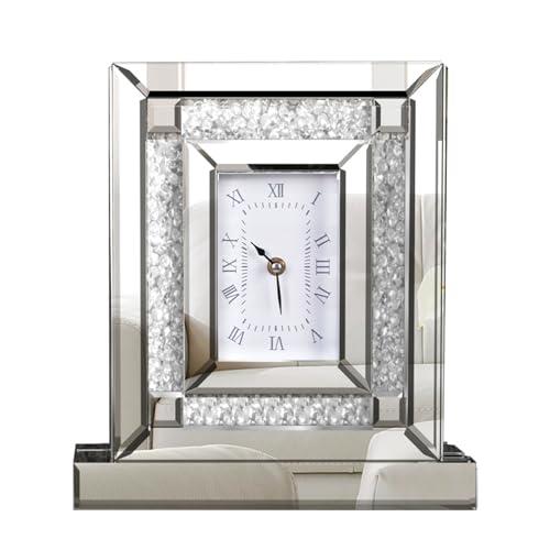 Artloge Tischuhr Silent Roman Wohnzimmeruhren: Lautlos Tischuhren Kristall Aesthetic Uhren Modern Dekouhren für Wohnzimmer Schlafzimmer Büro Kunst-Schreibtischuhr 33×30 cm von Artloge