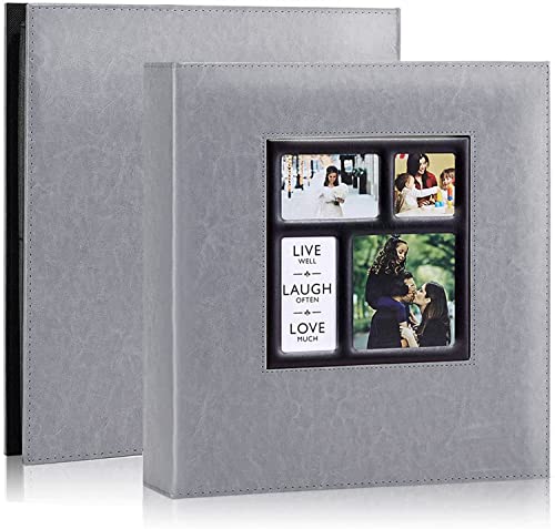 Artmag Fotoalbum, 10 x 15 cm, 600 Fotos, große Kapazität, Hochzeitsfamilie, Ledereinband, Bilderalben für 600 horizontale und vertikale Fotos mit schwarzen Seiten (grau) von Artmag