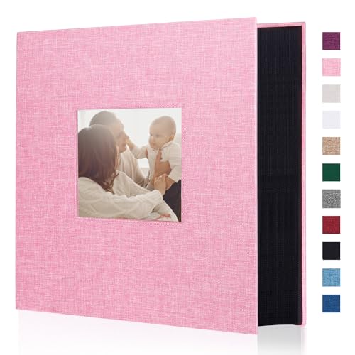 Artmag Fotoalbum aus Stoff, 10 x 15 cm, 1000 cm, großes Fassungsvermögen, für Familienhochzeit, Hochzeitstag, Leinenalbum für 1000 horizontale und vertikale Fotos (1000 Taschen, rosa) von Artmag