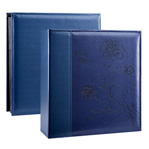 Artmag Fotoalbum für 10 x 15 cm, 1000 Fotos, großes Fassungsvermögen, Ledereinband, für horizontale und vertikale Fotos mit schwarzen Seiten (blau). von Artmag