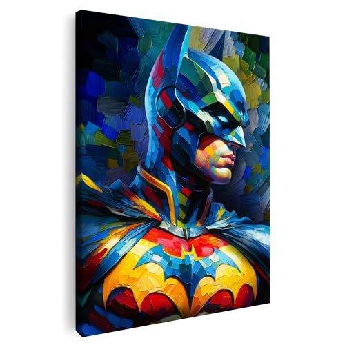 Artmazing | Batman Bild bunt | S-Art Bilder | Batman Bilder Modern | Coole Wandbilder Wohnzimmer | Wandbild Batman Deko XXL | Bild Leinwand XXL | Batman Bilder Wand von Artmazing