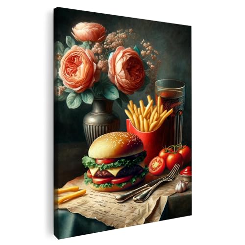 Artmazing | Burger Baroque Bild bunt | S-Art Bilder | Burger Baroque Bilder Modern | Coole Wandbilder Wohnzimmer | Wandbild Burger Baroque Deko XXL | Bild Leinwand XXL | buntes Poster für Wand von Artmazing