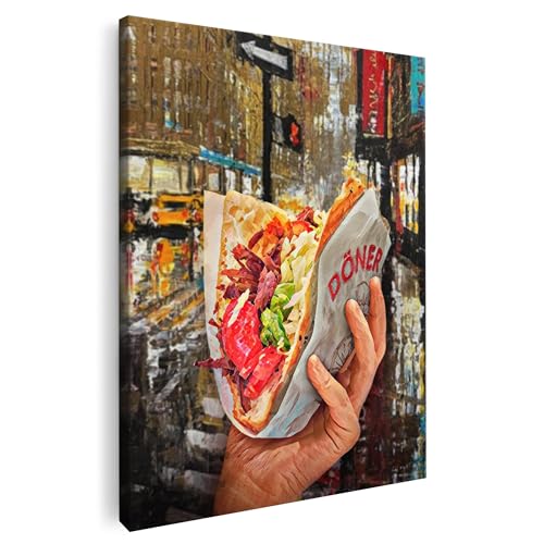 Artmazing | Döner Bild bunt | S-Art Bilder | Döner Bilder Modern | Coole Wandbilder Wohnzimmer | Wandbild Döner Deko XXL | Bild Leinwand XXL | Döner Bilder Wand von Artmazing