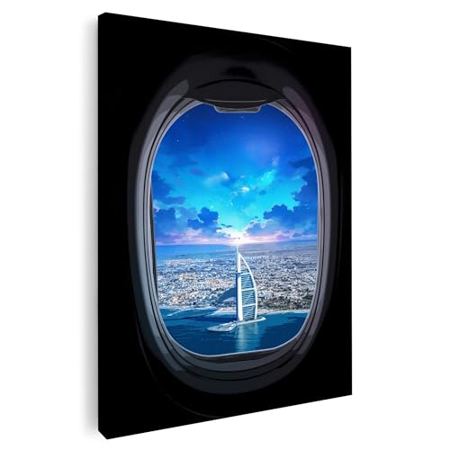 Artmazing | Dubai Landing Bild bunt | S-Art Bilder | Dubai Landing Bilder Modern | Leinwandbilder XXL Wohnzimmer | Wandbild Dubai Landing Deko XXL | Bild Leinwand XXL | buntes Poster für Wand von Artmazing