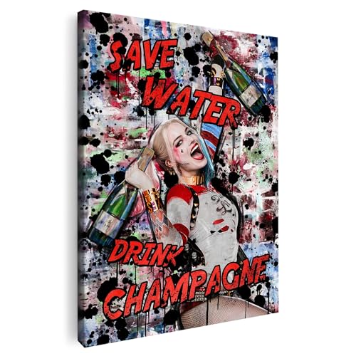 Artmazing | Harley Quinn Bild Bunt | S-Art Bilder Modern | Leinwandbild XXL für Wohnzimmer | Wandbild Deko | Buntes Poster für Wand von Artmazing