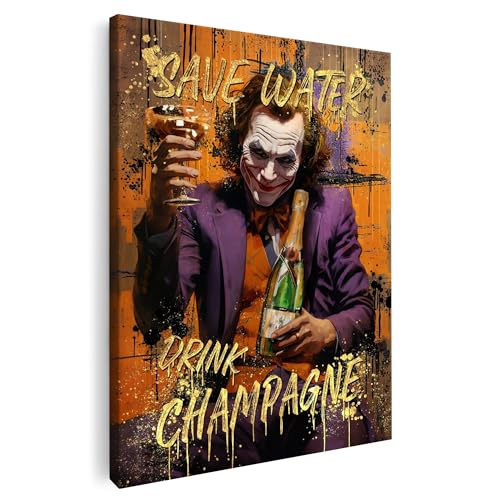 Artmazing | Joker Bild bunt | Bild Joker | S-Art Bilder | Joker Bilder Modern | Coole Wandbilder Wohnzimmer | Wandbild Joker Deko XXL | Bild Leinwand XXL | Joker Bilder Wand von Artmazing