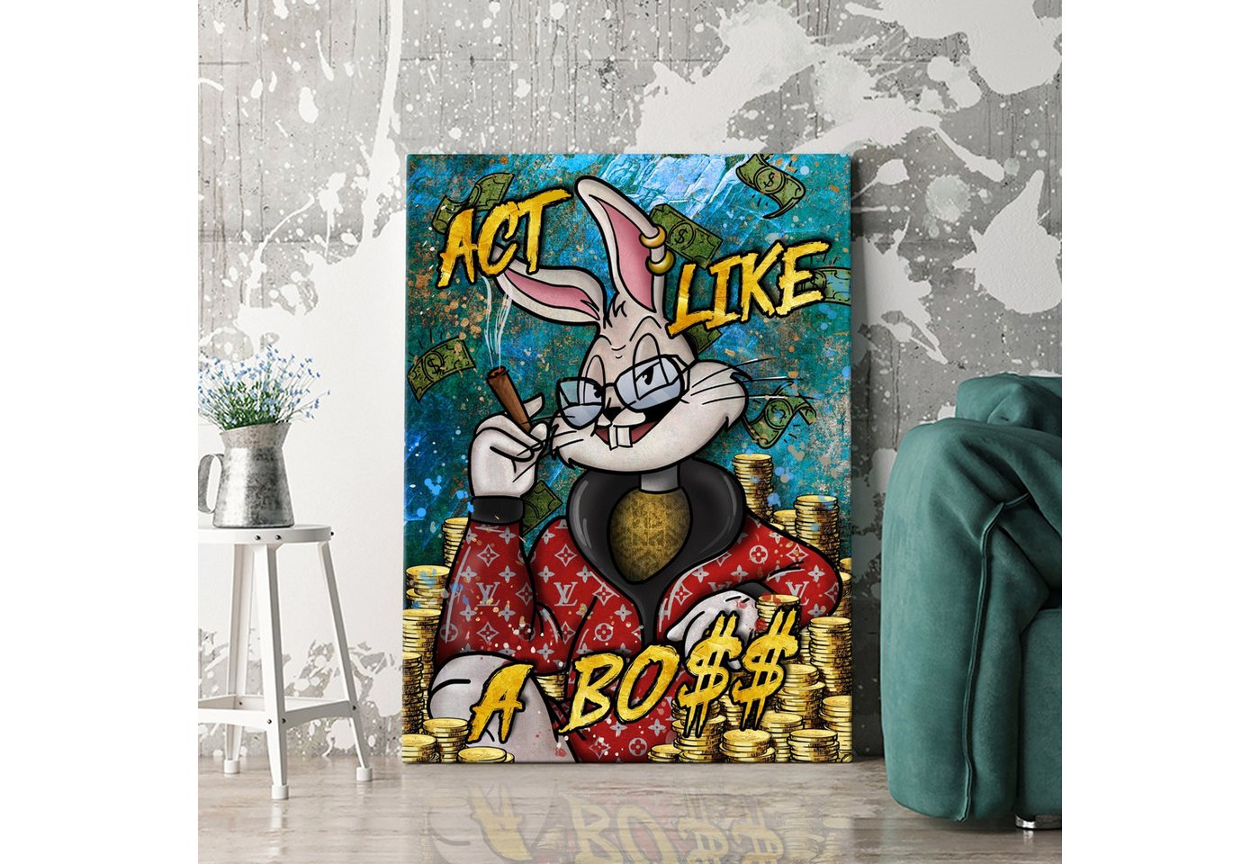 Artmazing Leinwandbild Act like a Boss, XXL Leinwand 120x80, Poster & Kunstdrucke, Cartoon, Act like a Boss Artmazing Leinwandbild Act like a Boss, XXL Leinwand 120x80, Poster & Kunstdrucke, Cartoon, Act like a Boss von Artmazing