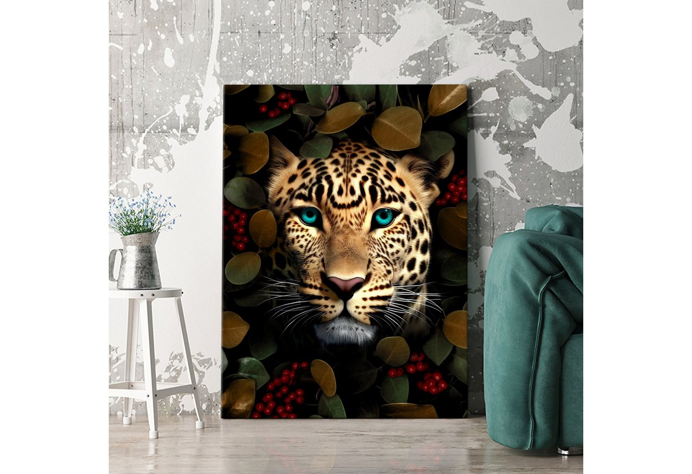 Artmazing Leinwandbild Dschungelblick Leopard, XXL Leinwand 120x80, Poster & Kunstdrucke, anpassen Artmazing Leinwandbild Dschungelblick Leopard, XXL Leinwand 120x80, Poster & Kunstdrucke, anpassen von Artmazing