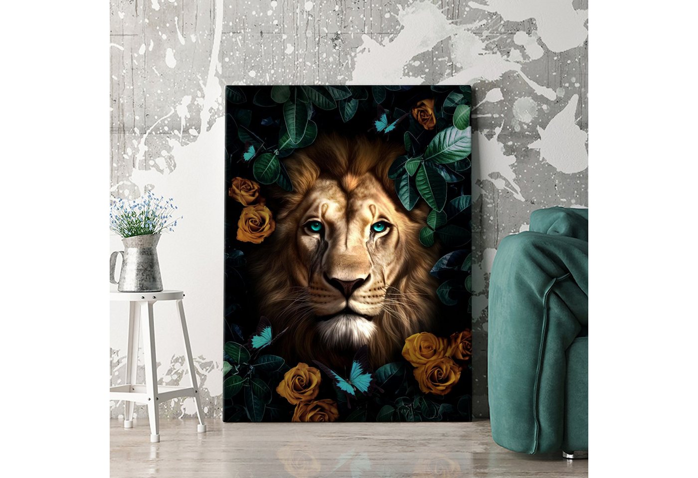Artmazing Leinwandbild Dschungelblick Löwe, XXL Leinwand 120x80, Poster & Kunstdrucke, anpassen Artmazing Leinwandbild Dschungelblick Löwe, XXL Leinwand 120x80, Poster & Kunstdrucke, anpassen von Artmazing