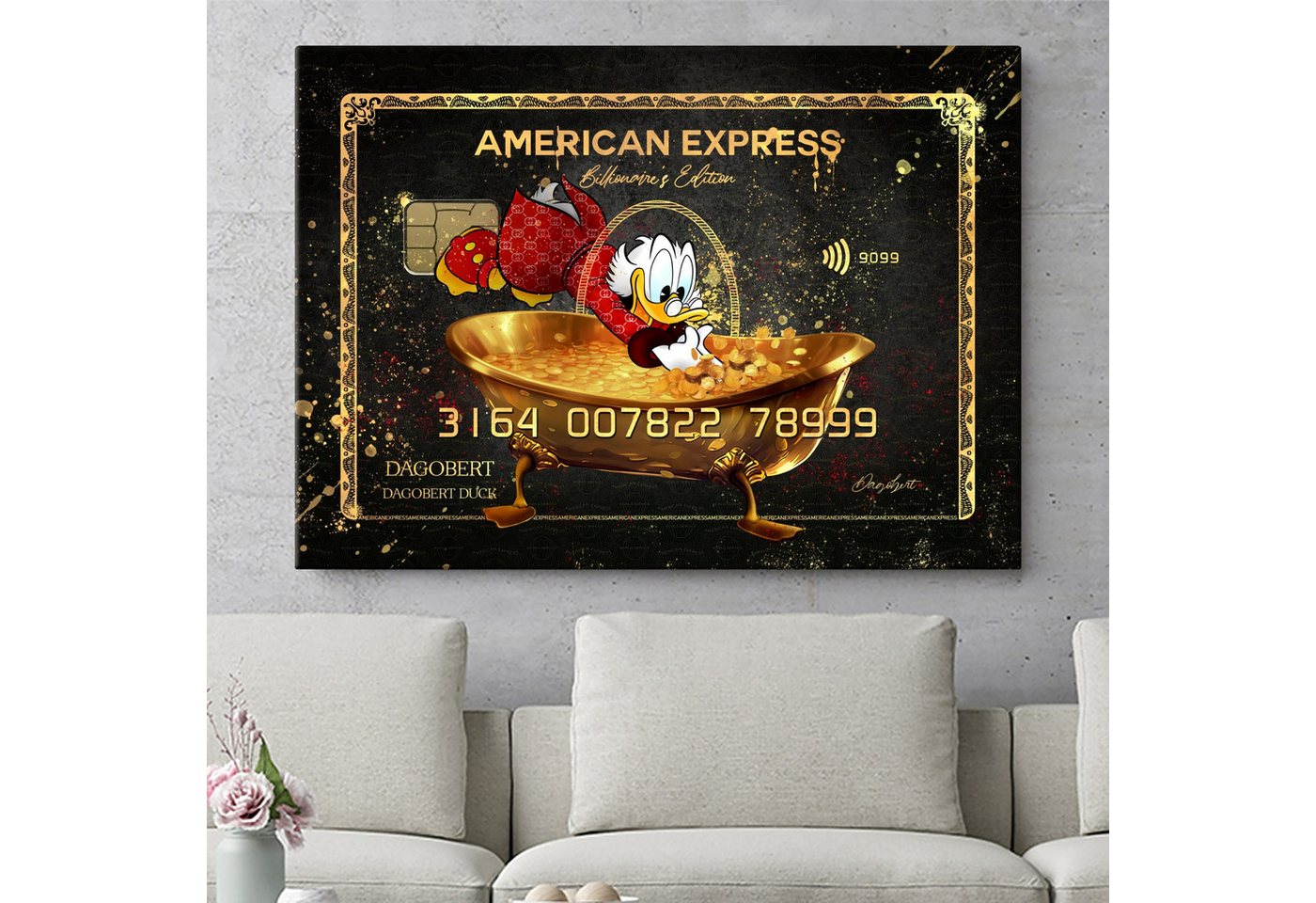 Artmazing Leinwandbild Entenhausener Amex, XXL Leinwand 120x80, Poster & Kunstdrucke, Entenhausener Amex Artmazing Leinwandbild Entenhausener Amex, XXL Leinwand 120x80, Poster & Kunstdrucke, Entenhausener Amex von Artmazing