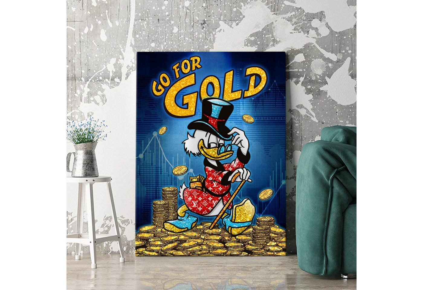 Artmazing Leinwandbild Go for Gold, XXL Leinwand 120x80, Poster & Kunstdrucke, Cartoon, Go for Gold Artmazing Leinwandbild Go for Gold, XXL Leinwand 120x80, Poster & Kunstdrucke, Cartoon, Go for Gold von Artmazing