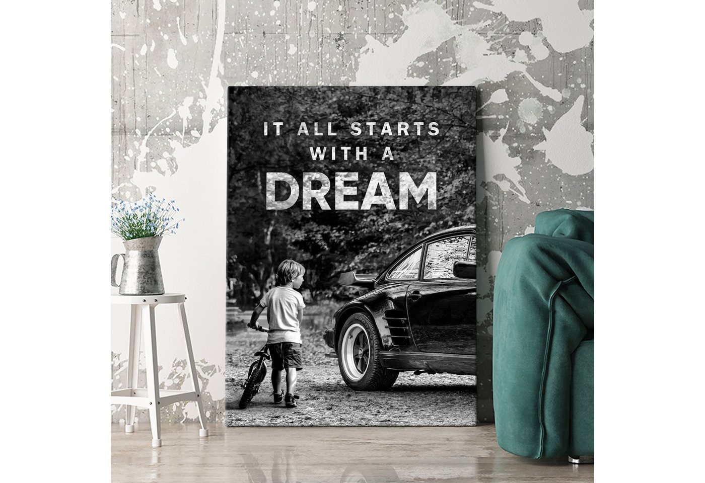 Artmazing Leinwandbild It all starts with a Dream, XXL Leinwand 120x80, Poster & Kunstdruck, It all starts with a Dream Artmazing Leinwandbild It all starts with a Dream, XXL Leinwand 120x80, Poster & Kunstdruck, It all starts with a Dream von Artmazing
