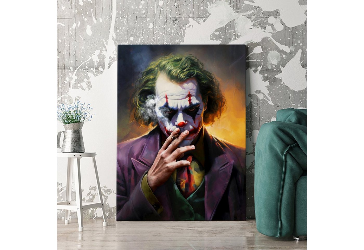 Artmazing Leinwandbild Joker, XXL Leinwand 120x80, Poster & Kunstdrucke, Celebrities, Joker Gemälde Artmazing Leinwandbild Joker, XXL Leinwand 120x80, Poster & Kunstdrucke, Celebrities, Joker Gemälde von Artmazing
