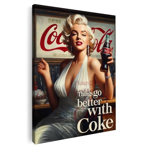 Artmazing | Marilyn Cola Bild bunt | S-Art Bilder | Marilyn Cola Bilder Modern | Coole Wandbilder Wohnzimmer | Wandbild Marilyn Cola Deko XXL | Bild Leinwand XXL | Marilyn Cola Bilder Wand von Artmazing