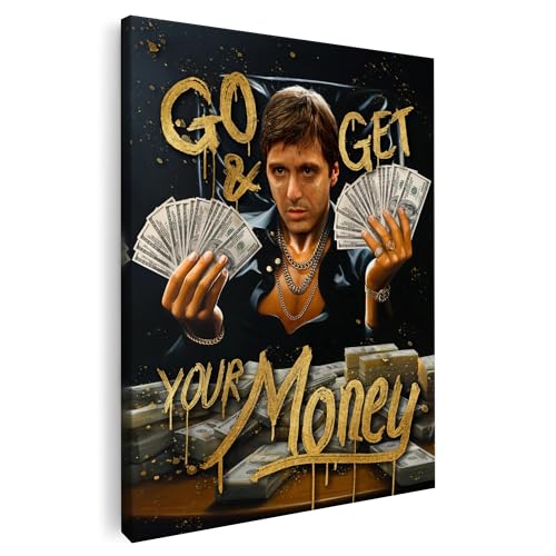 Artmazing | Monatana Money Bild bunt | S-Art Bilder | Monatana Money Bilder Modern | Coole Wandbilder Wohnzimmer | Wandbild Monatana Money Deko XXL | Bild Leinwand XXL | Monatana Money Bilder Wand von Artmazing