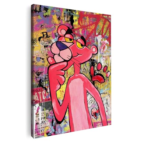 Artmazing | Pink Panther Vogue Bild bunt | S-Art Bilder | Bilder Modern | Leinwandbilder XXL Wohnzimmer | Wandbild Pink Panther Vogue Deko XXL | Bild Leinwand XXL | buntes Poster für Wand von Artmazing