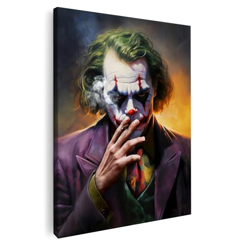 Artmazing | Joker Bild bunt | Bild Joker | S-Art Bilder | Jokerbilder Modern | Leinwandbilder XXL Wohnzimmer | Wandbild Joker Deko XXL | Bild Leinwand XXL | Buntes Poster für Wand von Artmazing