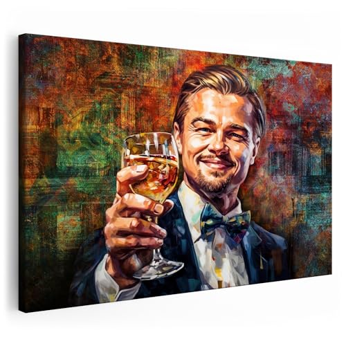 Leonardo DiCaprio Bild bunt | Bild Leonardo DiCaprio | S-Art Bilder | Leonardo DiCaprio Bilder Modern | Coole Wandbilder Wohnzimmer | Wandbild Leonardo DiCaprio Deko XXL | Bild Leinwand XXL von Artmazing