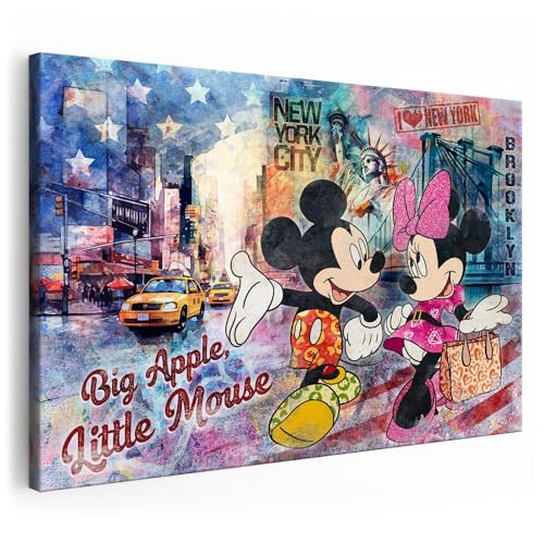 Artmazing | Mickey und Minnie Maus Bild bunt | Mickey Maus Bilder auf Leinwand | Leinwandbilder XXL Wohnzimmer | Bild Minnie | Leinwand Mickey Maus | Bilder | Leinwand XXL | Mickey Maus Bild Leinwand von Artmazing