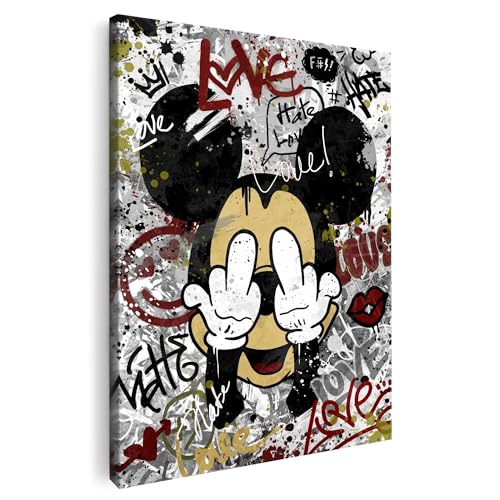 Artmazing | Micky Maus Bild bunt | Mickey Maus Bilder auf Leinwand | Leinwandbilder XXL Wohnzimmer | Bild Micky Maus | Leinwand Micky Maus | Bilder | Bild Leinwand XXL | Mickey Maus Bild Leinwand von Artmazing